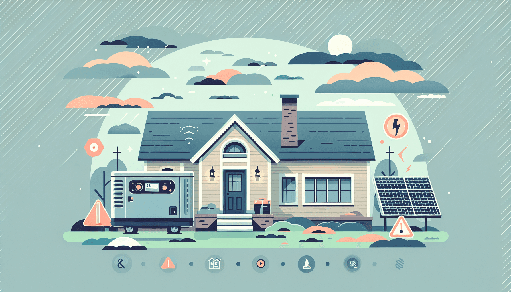 Home backup generator showing warning alerts