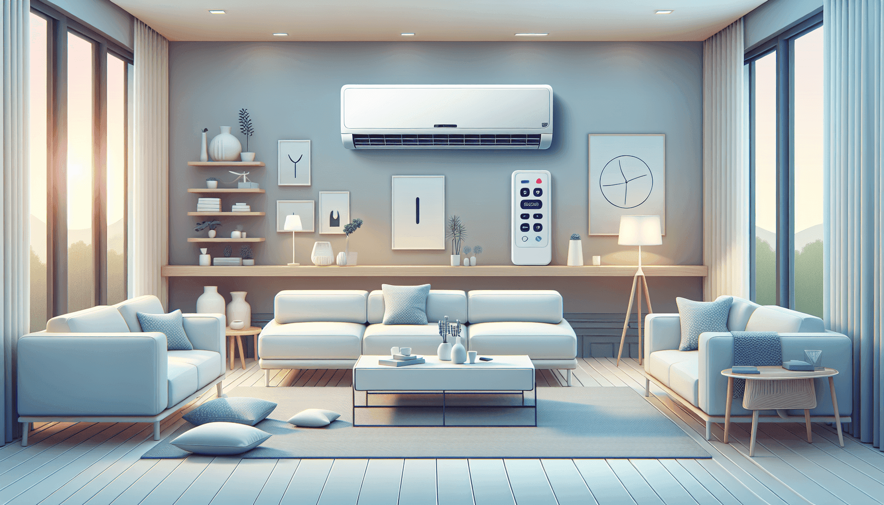 Mini-split AC system installed in a home